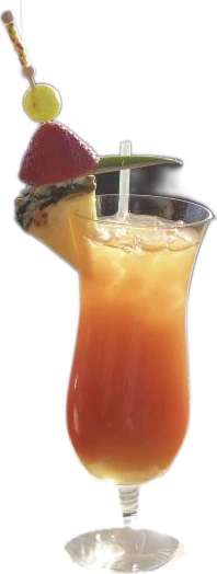 Drink tropical com morango e abacaxi